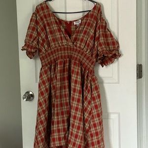 This red plaid dress is from the unique vintage dress of the month club.